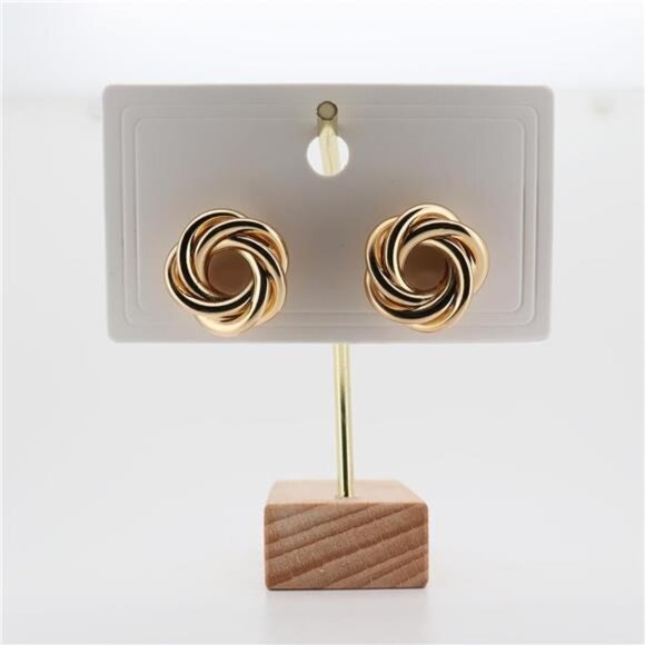 14K Gold Twisted Love Knot Stud Earrings – Classic Infinity Rope Design - Picture 4 of 6